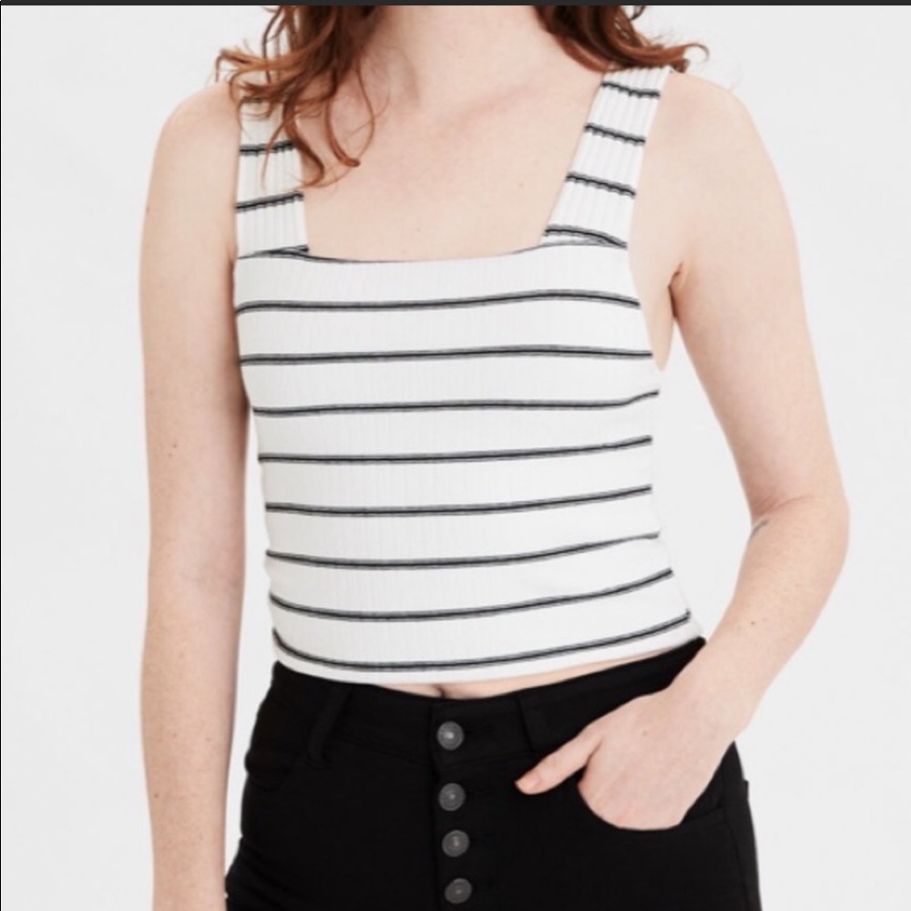 American eagle striped square neck